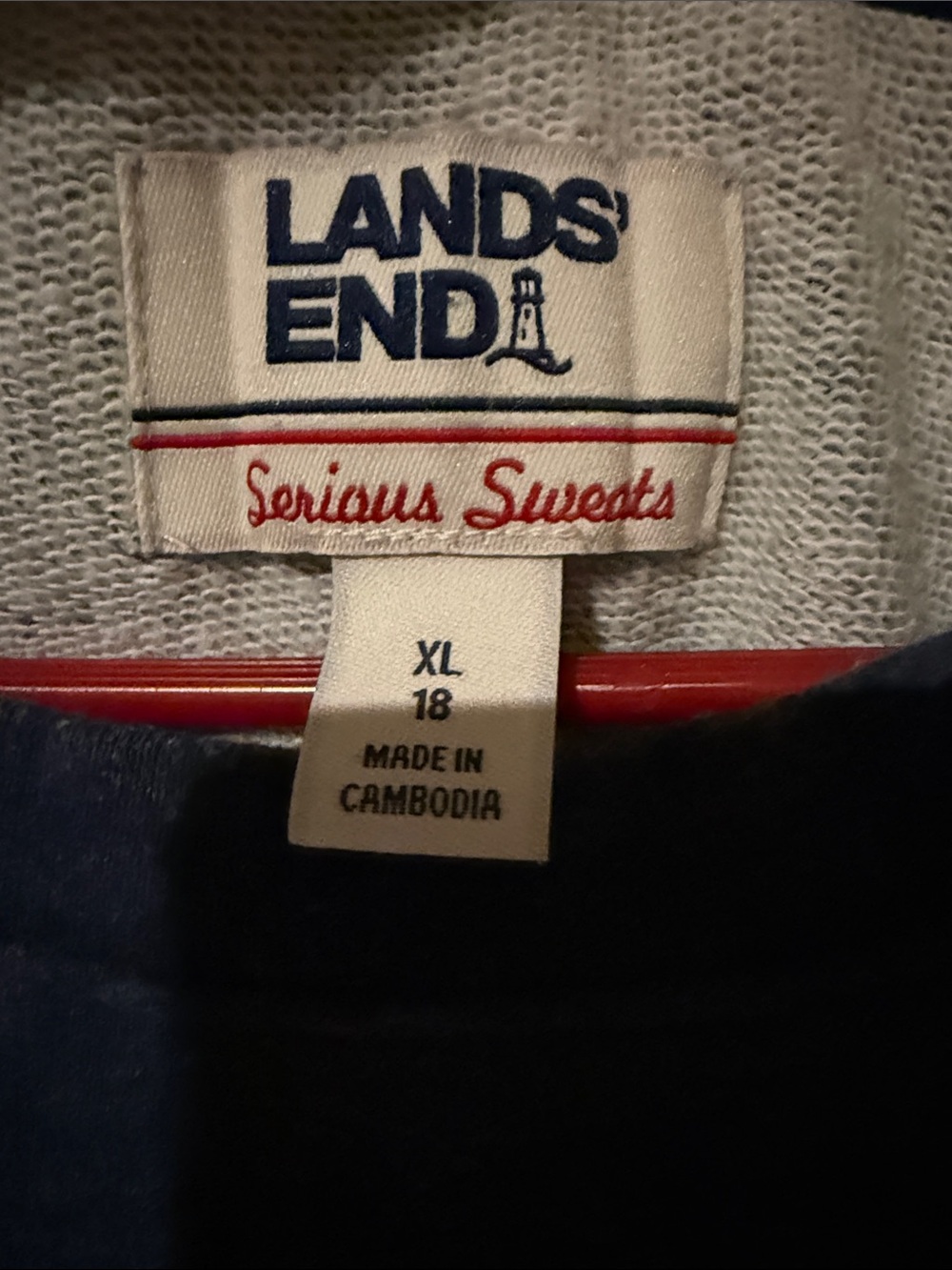Lands' End Men's Heather Blue Crewneck Sweater - Picture 2 of 4